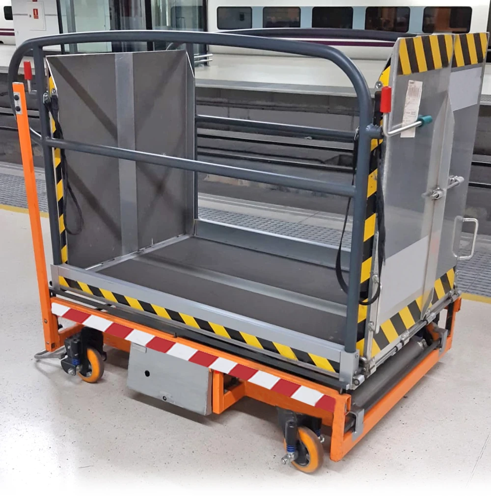 Projet de roulettes, secteur ferroviaire. Une plateforme d’usage régulier dans des espaces qui requièrent une grande stabilité