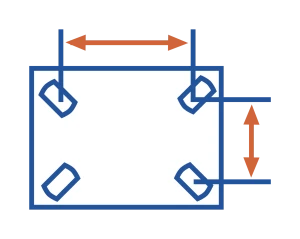 Entre-axe des trous de fixation de la platine