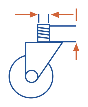 Ancho por alto espiga roscada